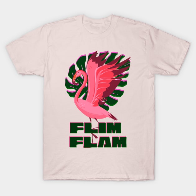 Pink Flamingo (Tropical Vibes) Flim Flam T-Shirt by ak3shay